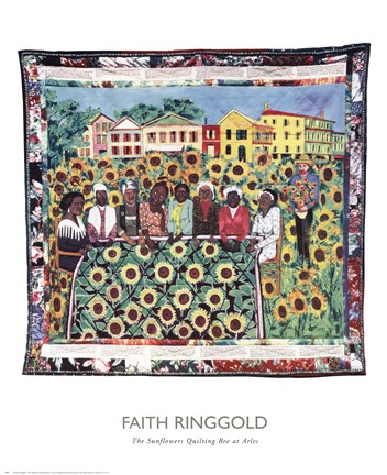 Framed Sunflowers Quilting Bee At Arles Print