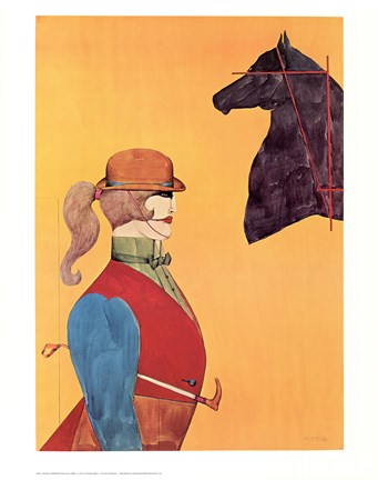 Framed Girl in Riding Habit Print