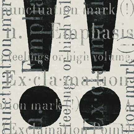 Framed Punctuated Text I Print
