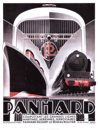 Framed Panhard Lines 16x12 Print