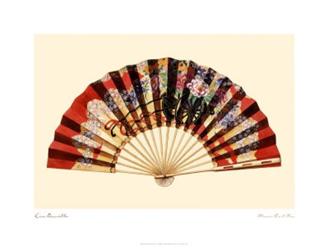 Framed Flower Cart Fan Print