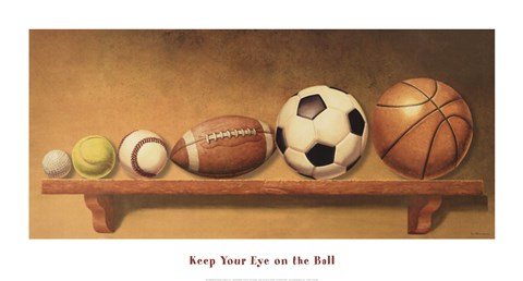 Framed Keep Your Eye on the Ball Print