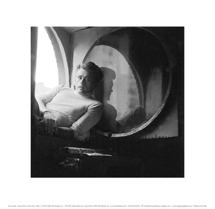 Framed James Dean, New York, c.1954 Print
