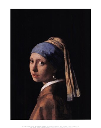 Framed Girl with a Pearl Earring, c.1665 Print