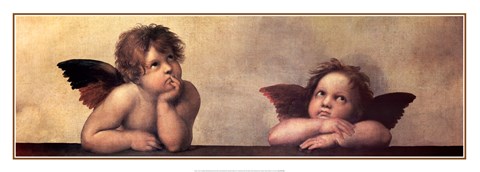 Framed Cherubim Putti Angels of The Sistine Madonna, c.1514 Print