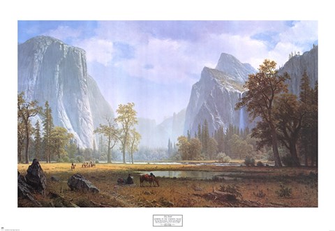 Framed Looking Up the Yosemite Valley Print