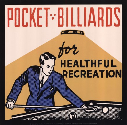 Framed Pocket Billiards for Healthful Recreation Print