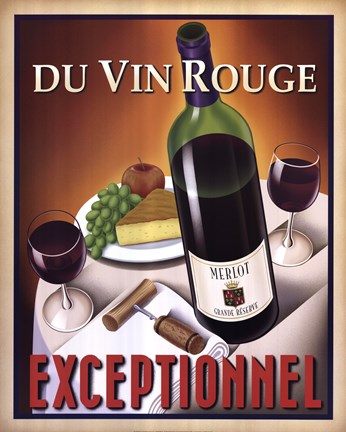 Framed Du Vin Rouge Exceptionnel Print