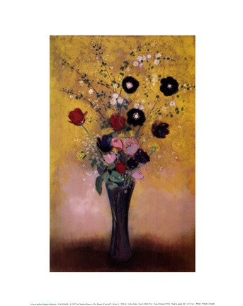Framed Vase of Flowers, 1916 Print