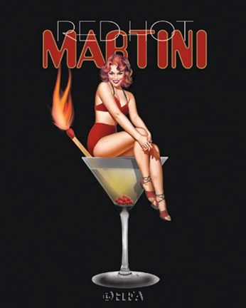 Framed Red Hot Martini Print