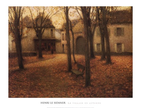 Framed Le Village en Automne Print