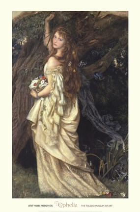 Framed Ophelia, ca. 1865 Print