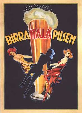 Framed Birra Itala Pilsen Print