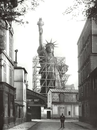 Framed Statue of Liberty in Paris, 1886 Print