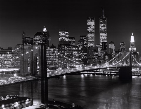 Framed New York, New York, Brooklyn Bridge Print