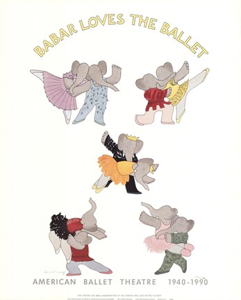 Framed Babar Loves the Ballet Print