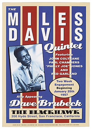 Framed Miles Davis, 1957 Print