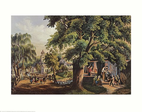 Framed Village Blacksmith Print