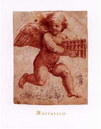 Framed Angelo Con Flauto Print