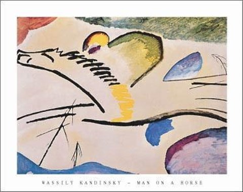 Framed Man On A Horse Print