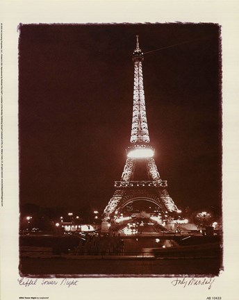 Framed Eiffel Tower Night Print