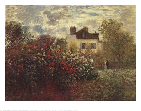 Framed Artist's Garden in Argenteuil (A Corner of the Garden with Dahlias), c.1873 Print