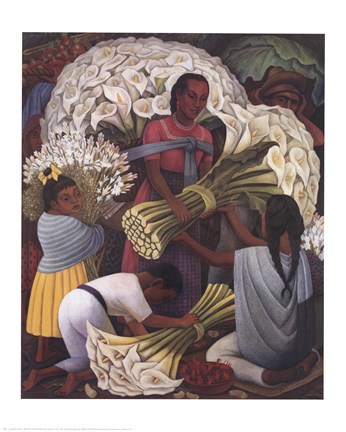 Framed Flower Vendor Print