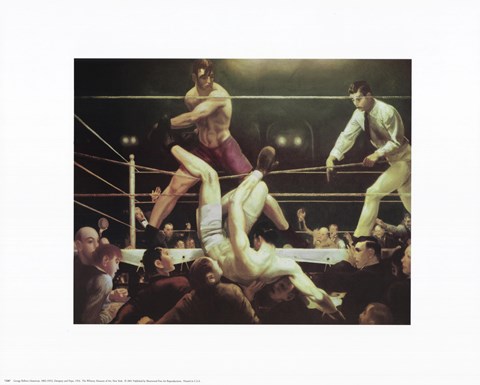 Framed Dempsey And Firpo Print