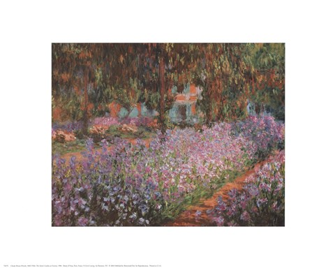 Framed Artist's Garden At Giverny Print
