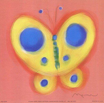 Framed Butterfly On Pink Print