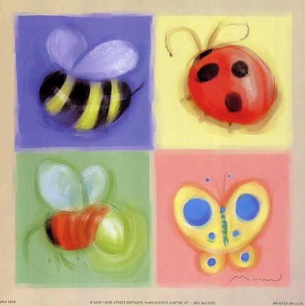 Framed 4 Bug Panel Print