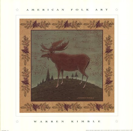 Framed Folk Moose Print