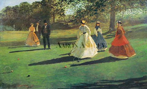 Framed Croquet Players Print