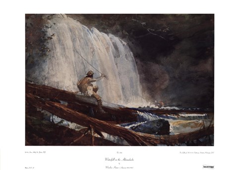 Framed Waterfall In The Adirondacks Print
