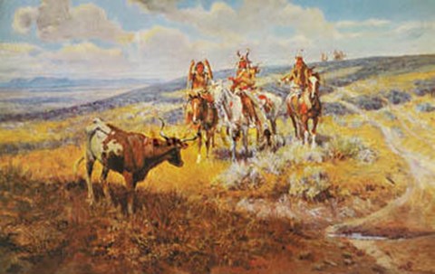 Framed White Man&#39;s Buffalo Print