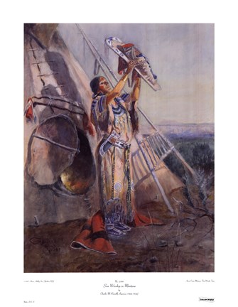 Framed Sun Worship In Montana Print