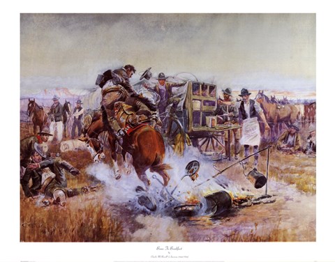 Framed Bronc To Breakfast Print