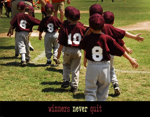 Framed Winners Never Quit Print
