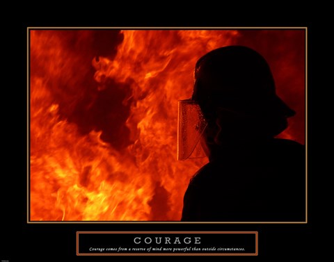 Framed Courage - Fireman Print