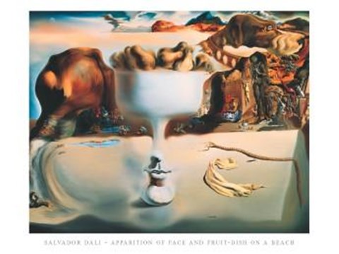 Framed Apparition Of Face And Fruit Dish On A B Print
