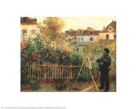 Framed Monet Painting in his Garden at Argenteuil, c.1873 Print
