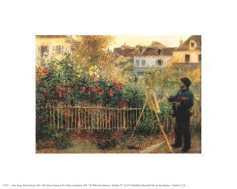 Framed Monet Painting in his Garden at Argenteuil, c.1873 Print
