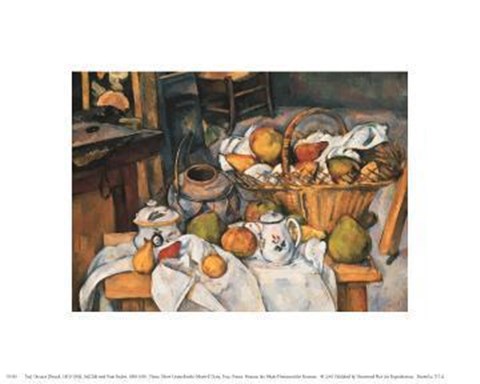 Framed Still Life With Fruit Basket, 1880-1890 Print