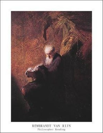 Framed Philosopher Reading Print