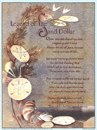 Framed Legend of Sand Dollar Print