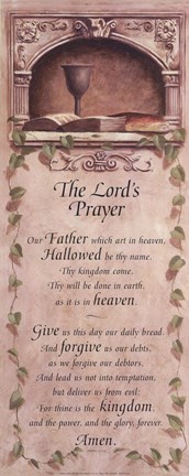 Framed Lord&#39;s Prayer (Loaf Chalice) Print