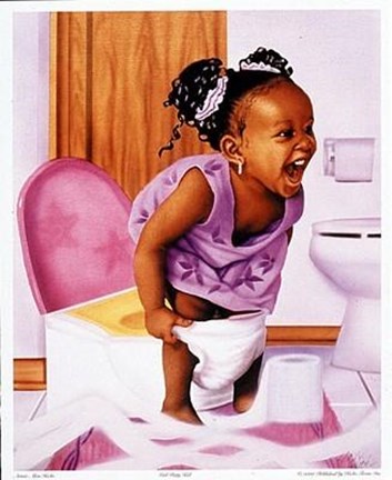 Framed Girl Potty Kid Print