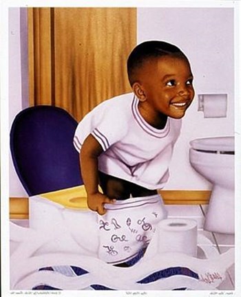 Framed Boy Potty Kid Print