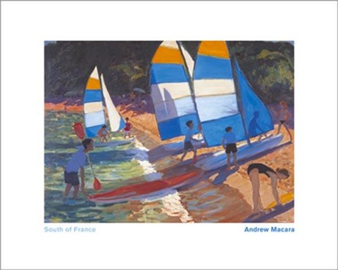 Framed Sailboats, South Of France Print