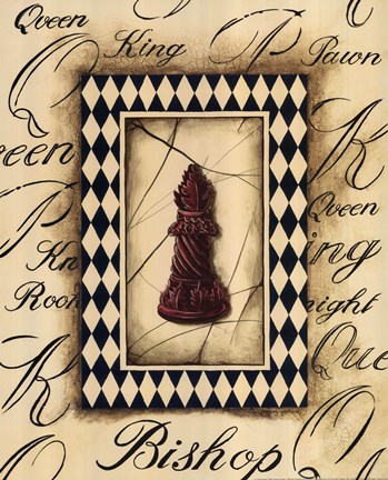 Framed Chess Bishop Print